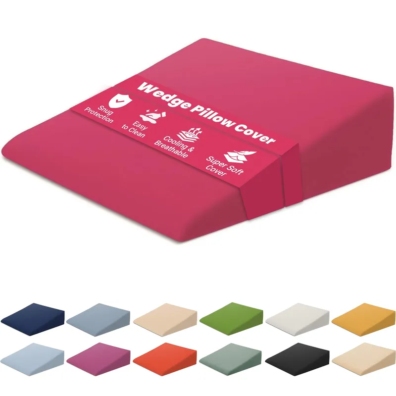 Xtreme Comforts Wedge Pillow Cover - Allergy-Friendly & Easy to Clean Cover - Fits Our (27" x 25" x 7") Wedge Pillow â Fuchsia — image 1