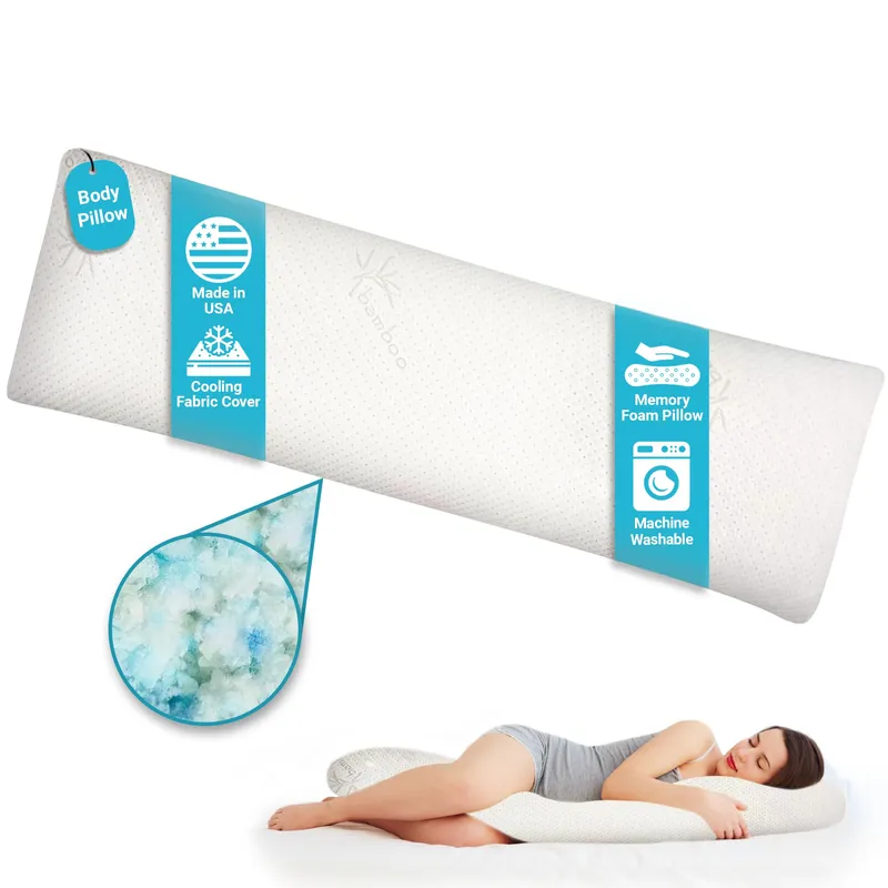 Xtreme Comforts Memory Foam Body Pillow for Side, Back & Stomach Sleepers - Allergy-Friendly Pillows for Sleeping with Shredded Memory Foam (Body Pillow) — image 1
