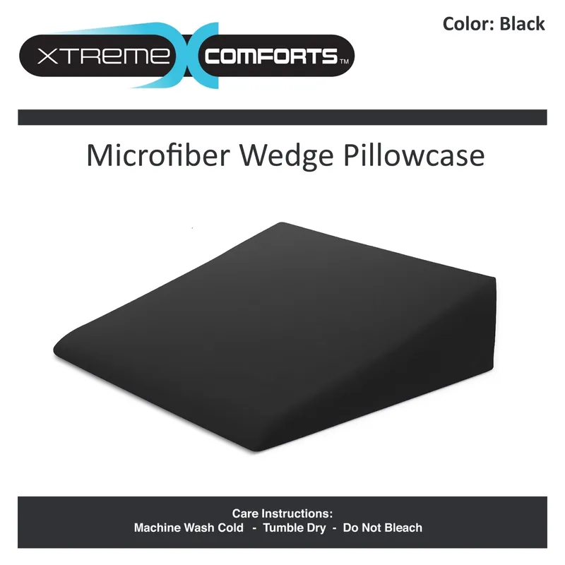 Xtreme Comforts Wedge Pillow Cover - Allergy-Friendly & Easy to Clean Cover - Fits Our (27" x 25" x 7") Wedge Pillow â Black — image 2