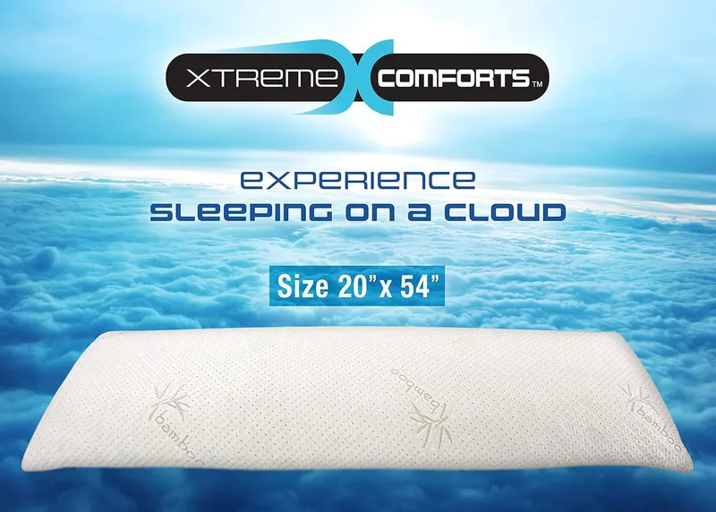 Xtreme Comforts Memory Foam Body Pillow for Side, Back & Stomach Sleepers - Allergy-Friendly Pillows for Sleeping with Shredded Memory Foam (Body Pillow) — image 2