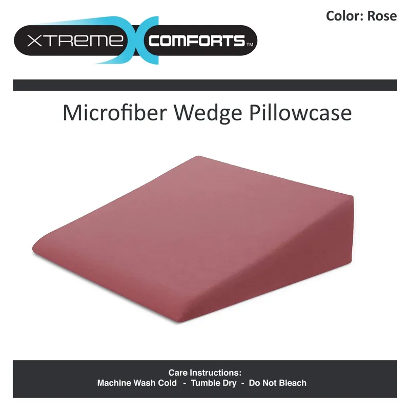 Xtreme Comforts Wedge Pillow Cover - Allergy-Friendly & Easy to Clean Cover - Fits Our (27" x 25" x 7") Wedge Pillow â Rose — image 2