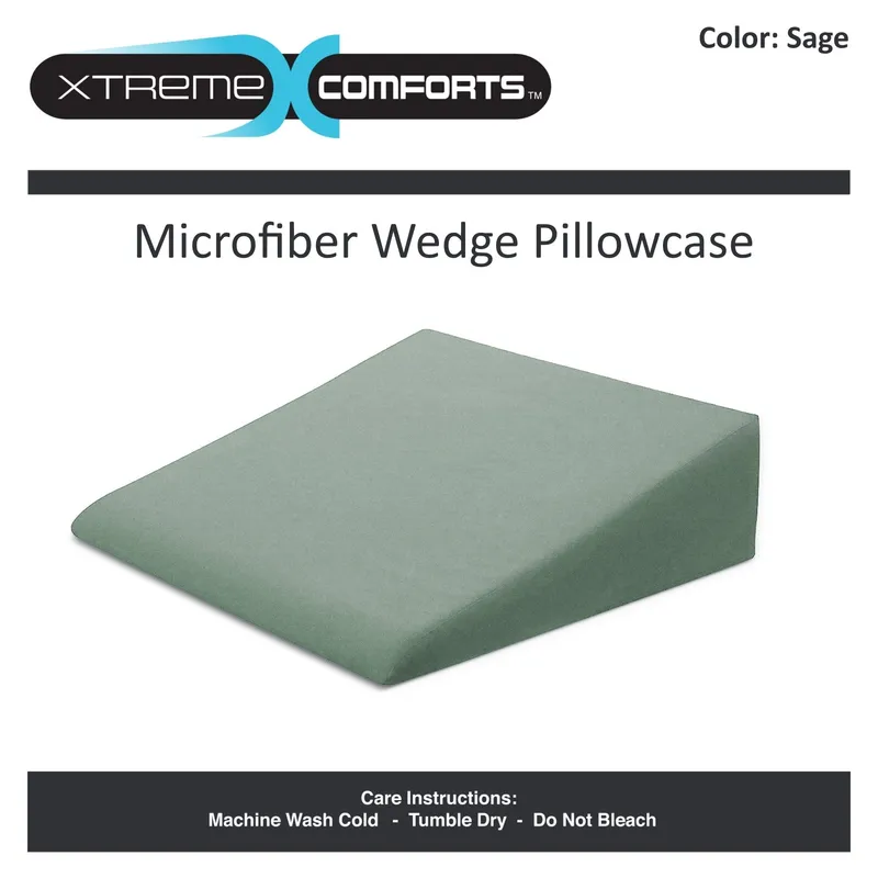 Xtreme Comforts Wedge Pillow Cover - Allergy-Friendly & Easy to Clean Cover - Fits Our (27" x 25" x 7") Wedge Pillow â Sage — image 2