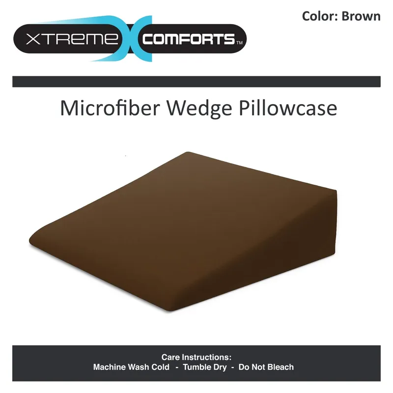 Xtreme Comforts Wedge Pillow Cover - Allergy-Friendly & Easy to Clean Cover - Fits Our (27" x 25" x 7") Wedge Pillow â Brown — image 2