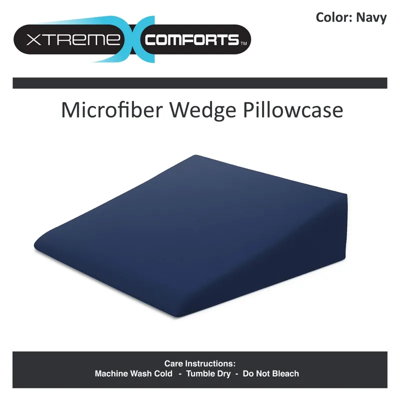Xtreme Comforts Wedge Pillow Cover - Allergy-Friendly & Easy to Clean Cover - Fits Our (27" x 25" x 7") Wedge Pillow â Navy — image 2