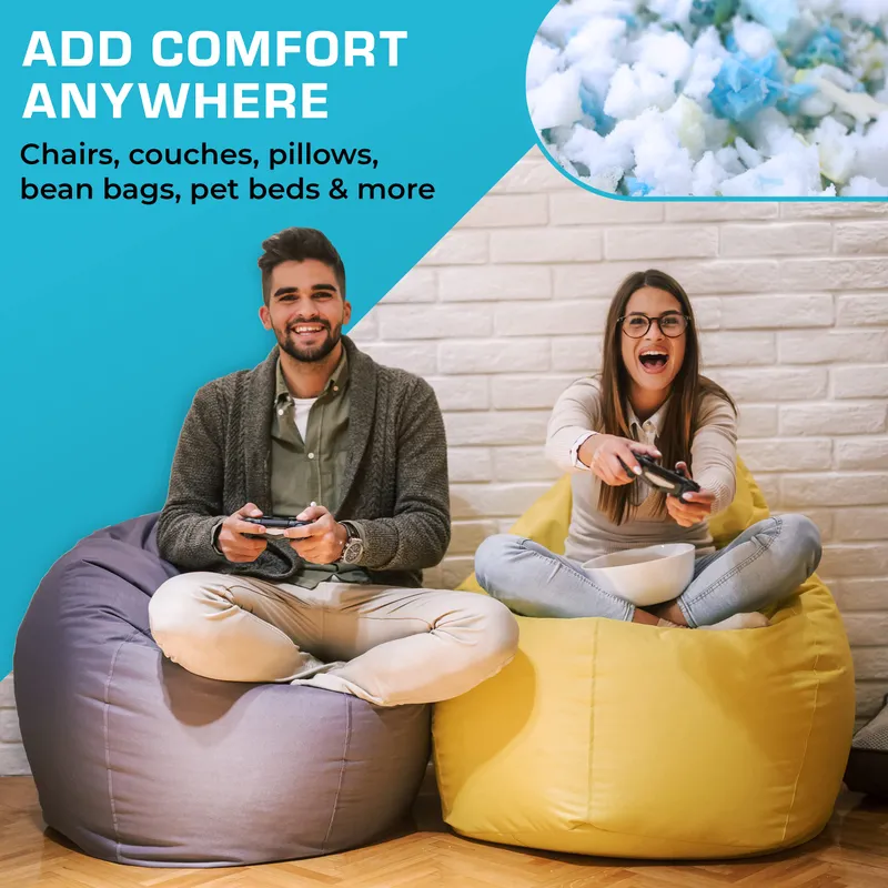 Xtreme Comforts 10 LBS Bean Bag Filler w/Shredded Memory Foam Filling - Stuffing Material for Couch Pillows, Cushions, Bean Bag Refill Poly Fil/Polyfill Stuffing Needs (Ten Pounds) — image 3