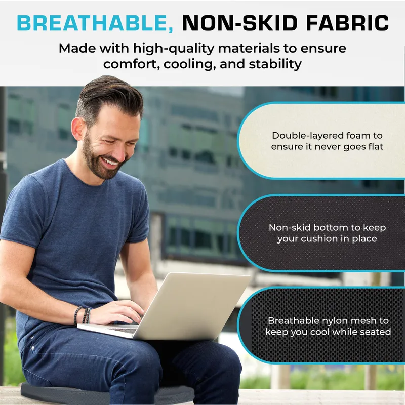 Xtreme Comforts Seat Cushions | Office Chair Cushions for Desk, Car, Wheelchair| Ergonomic Memory Foam Seat Cushion for Support & Comfort | Helps Improve Sitting Posture for Work & Body Relief — image 5