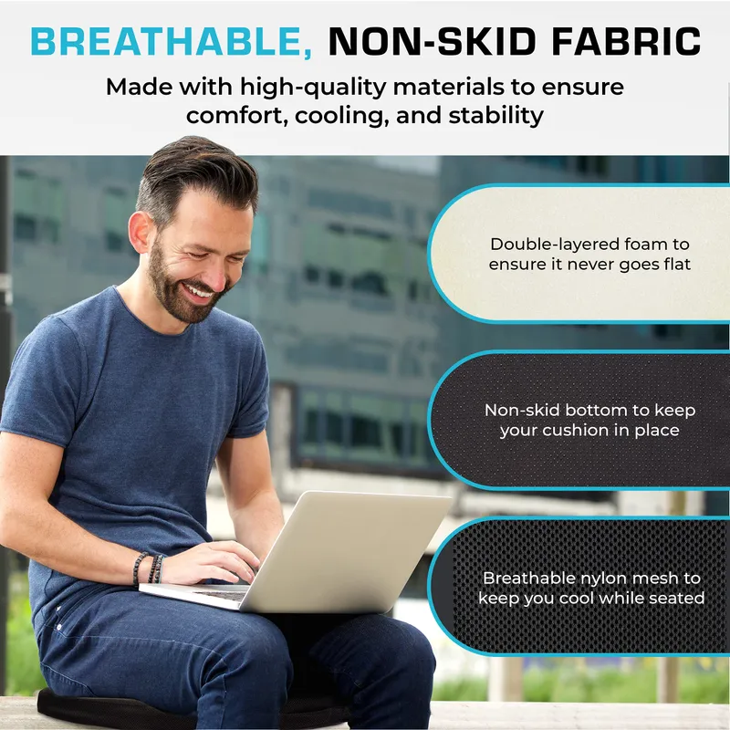 Xtreme Comforts Seat Cushions | Office Chair Cushions for Desk, Car, Wheelchair| Ergonomic Memory Foam Seat Cushion for Support & Comfort | Helps Improve Sitting Posture for Work & Body Relief (1 Pc) — image 5