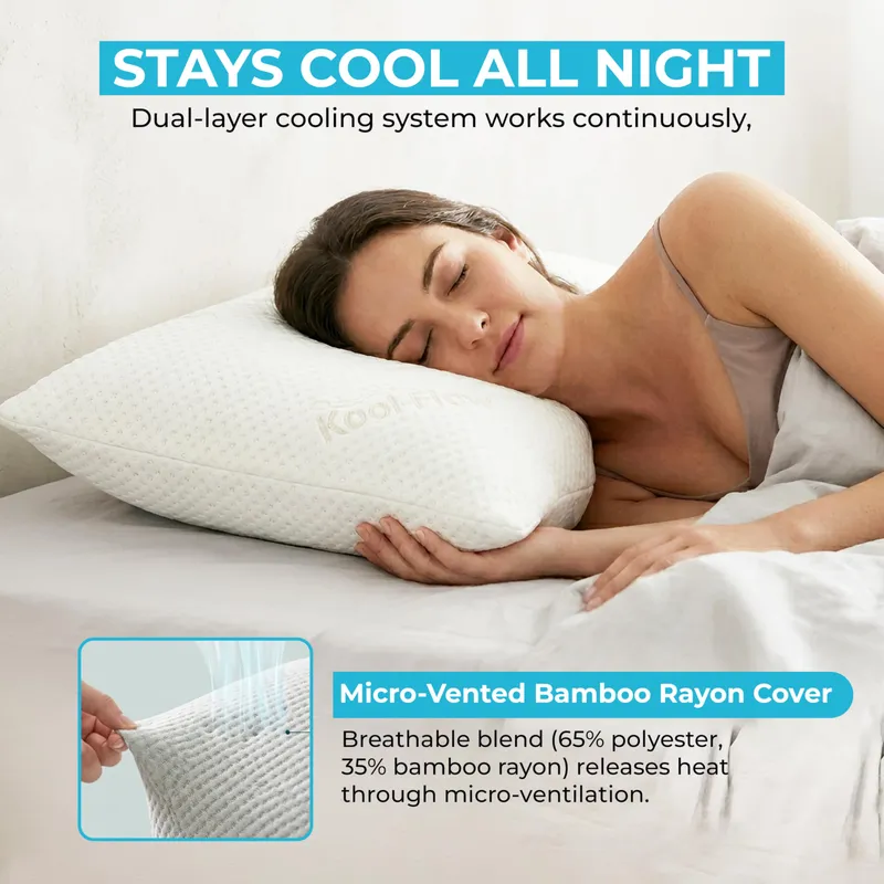 Xtreme Comforts Memory Foam Pillows |GREENGUARD Certified Adjustable Shredded Foam Fill for Personalized Support | Bed Pillows for Side, Back & Stomach Sleepers |Removable Cover |2 Queen Size Pillows — image 6