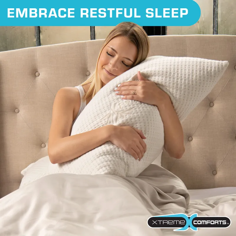 Xtreme Comforts Memory Foam Pillows Made in The USA - Queen Size, Slim Cooling Pillow for Sleeping on Side, Back & Stomach - Firm and Soft Bed Pillows — image 7