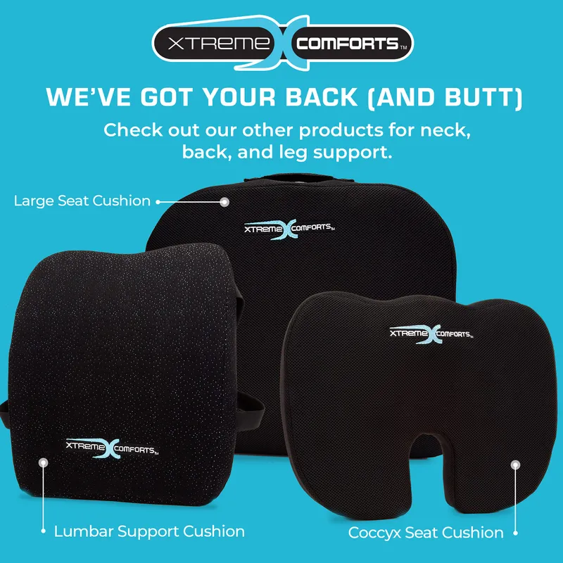 Xtreme Comforts Seat Cushions | Office Chair Cushions for Desk, Car, Wheelchair| Ergonomic Memory Foam Seat Cushion for Support & Comfort | Helps Improve Sitting Posture for Work & Body Relief — image 7