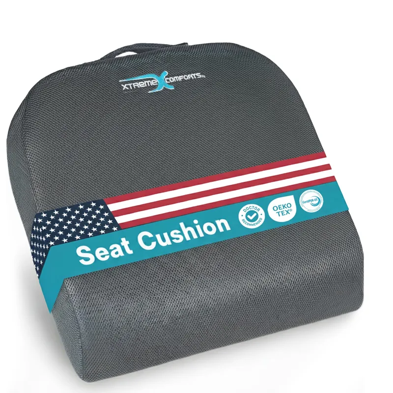 Xtreme Comforts Seat Cushions | Office Chair Cushions for Desk, Car, Wheelchair| Ergonomic Memory Foam Seat Cushion for Support & Comfort | Helps Improve Sitting Posture for Work & Body Relief — image 8